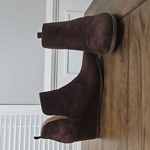 Journee Collection Mylee Wedge Vegan Suede Boot Bootie Slip On